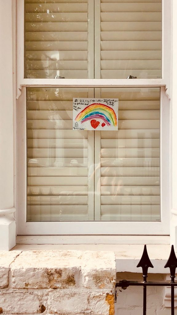 picture of a rainbow in a window